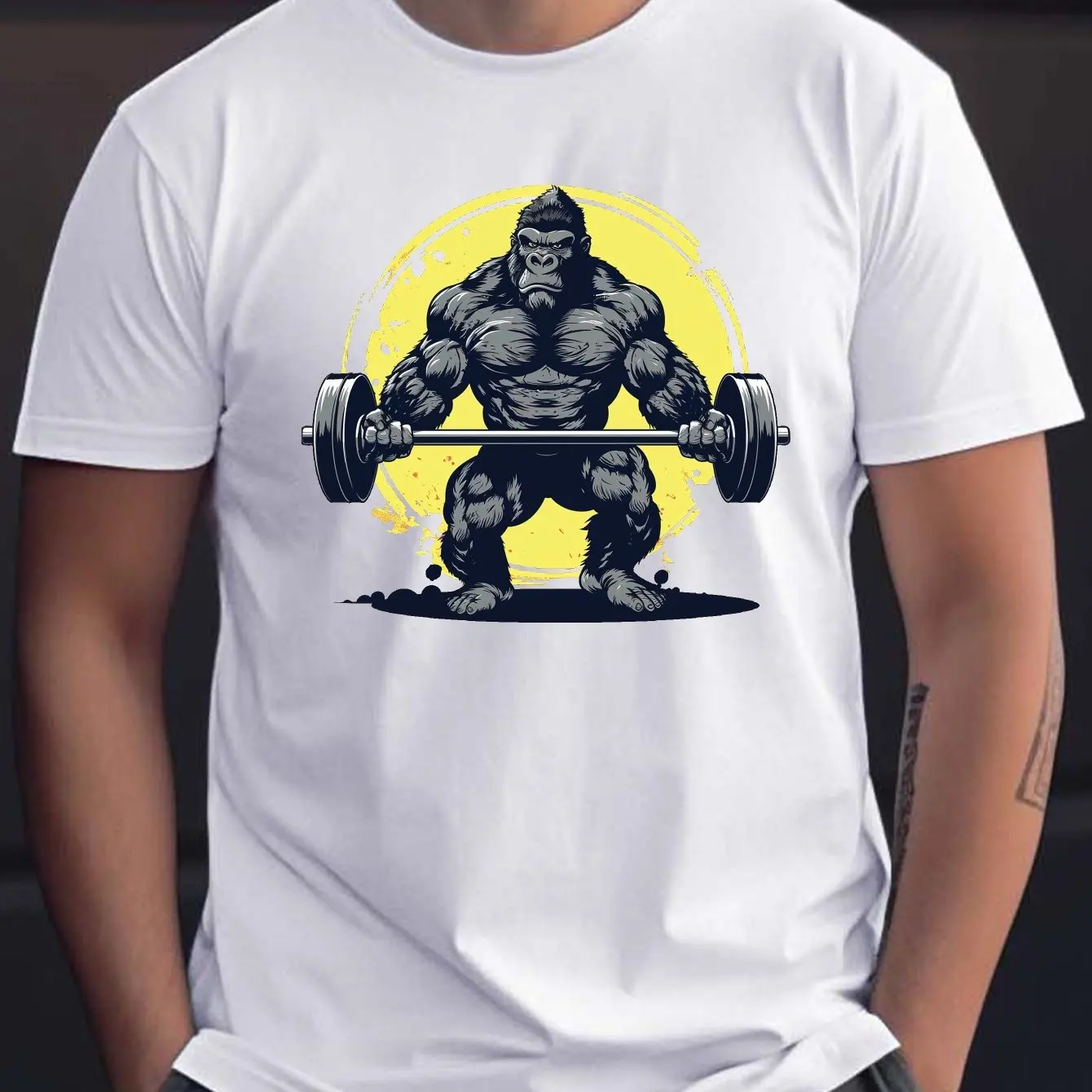 Big Size Short Sleeve Men T-shirts Gorilla Graphic Printed T - Main Image