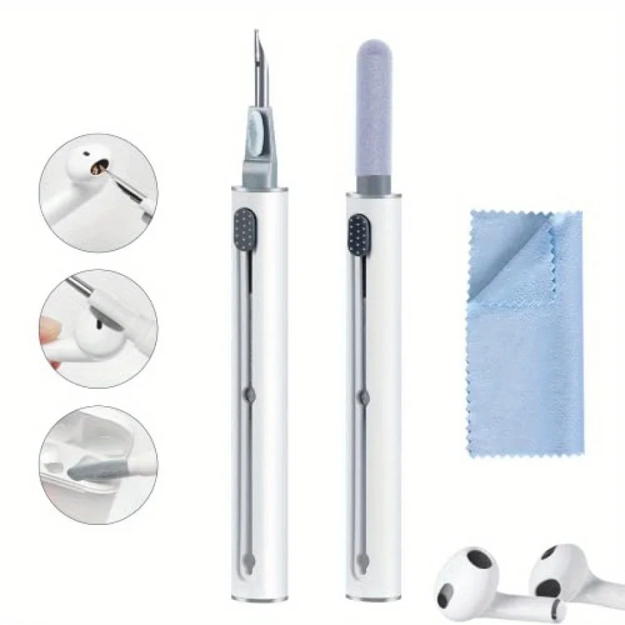 7in1 Multi-Function Cleaning Pen Soft Brush Flocking Sponge with Cloth, Airpod Cleaner Kit,for Airpods Pro 1 2 3, Mobile Phone 2