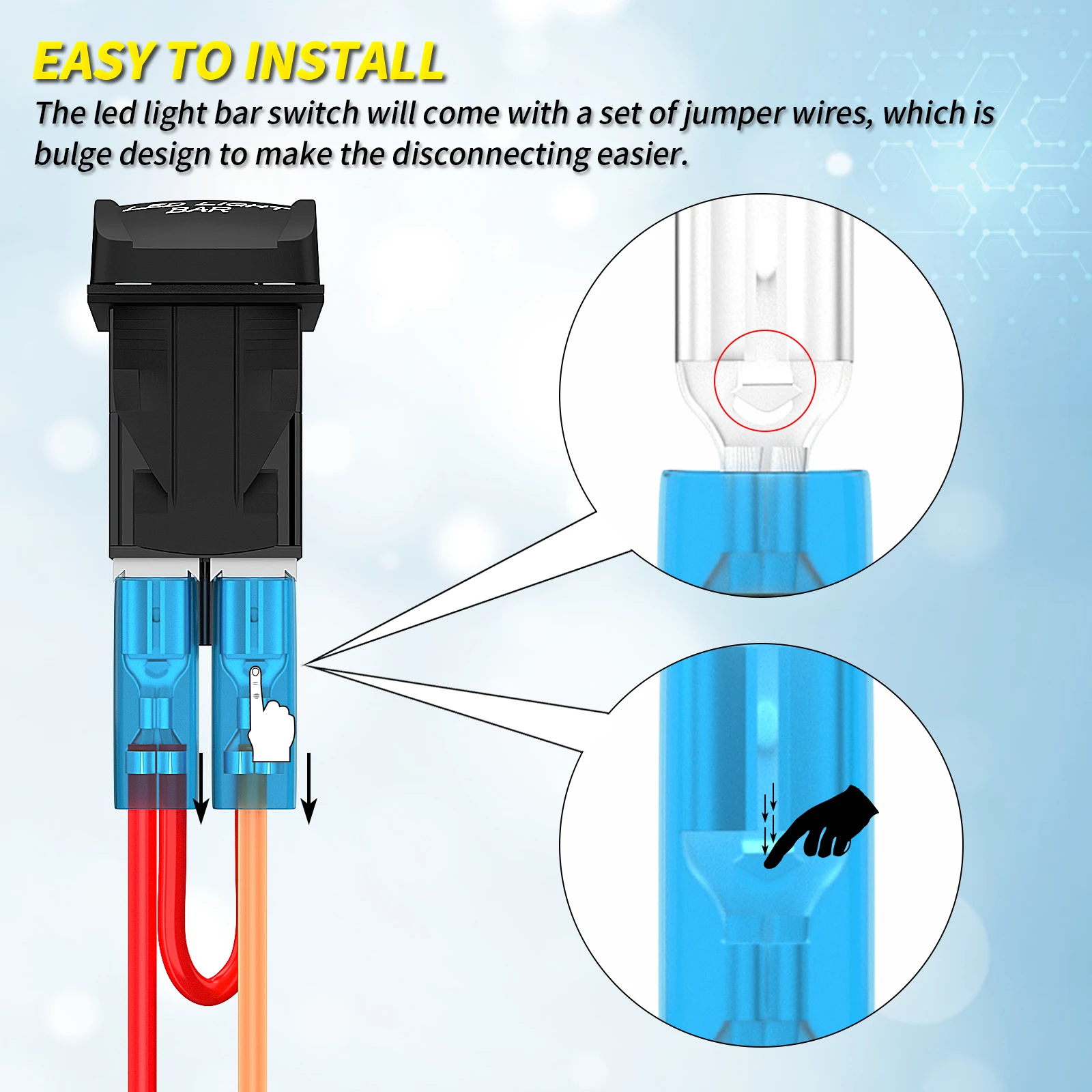 รูปสินค้า สวิตช์โยกไฟ LED กันน้ำ 12V สำหรับยานยนต์