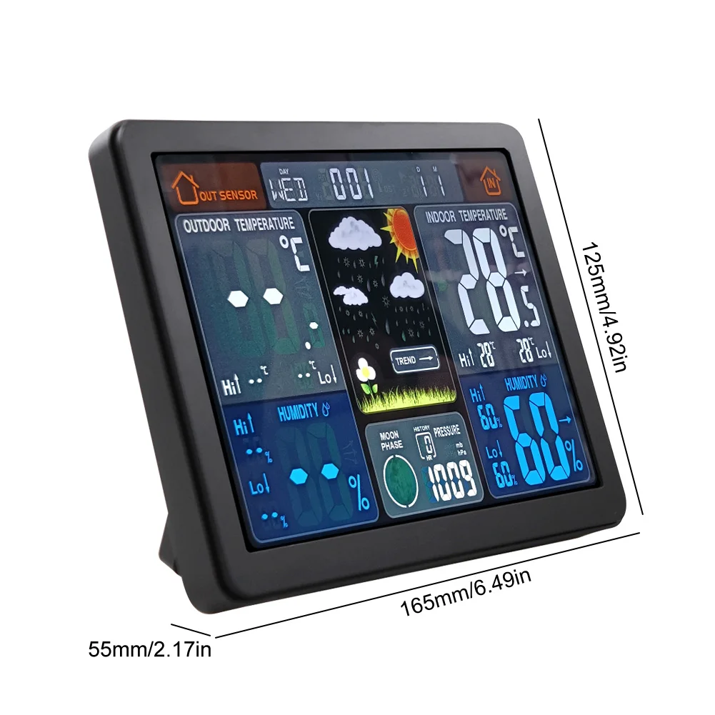 Weather Station Alarm Clock Multifunction Wireless Weather Station Wireless Thermometer Temperature/Humidity for Home Decor
