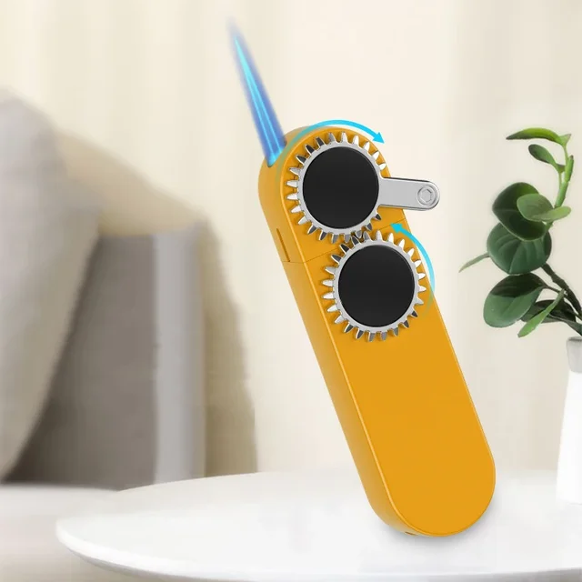Personalized Creative Rocker Gear Ignition Lighter Metal Windproof Blue Flame Lighter Cigar Cigarette Accessories Men's Gifts - Image 3