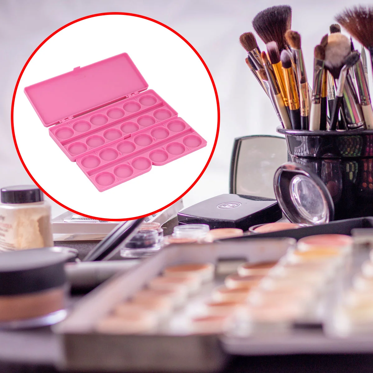 Foldable Paint Box Durable Plastic Palette Painting Tray Color Tray Lightweight Sealing Moisturizing Watercolor Gouache Acrylic