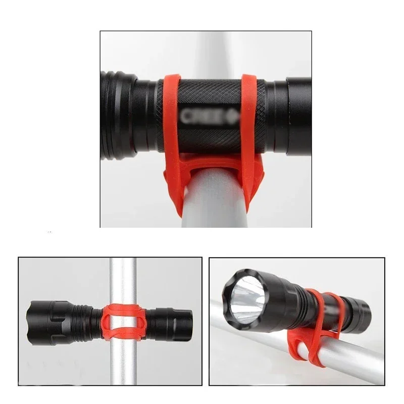 Bicycle Light Silicone Strap Handlebar Mount Holder High Elastic Multipurpose Fix Tie