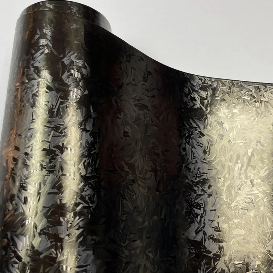 Matte Black Gold 3D Carbon Fiber Vinyl Wrap Film