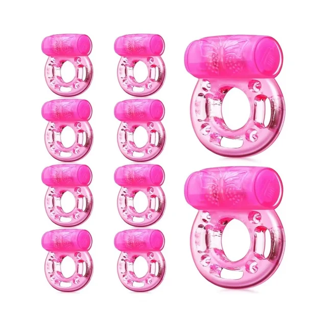 Anillo vibrador para pene, anillo de silicona para pene con estimulador de clítoris, Juguetes sexuales para hombres, 1