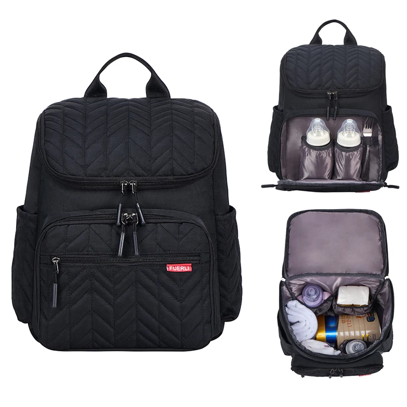 Diapers Bag Backpack Mummy Maternity Bag Black Large Capacity Baby Nappy Mom Backpacks Waterproof Travel Nursing Baby Bags