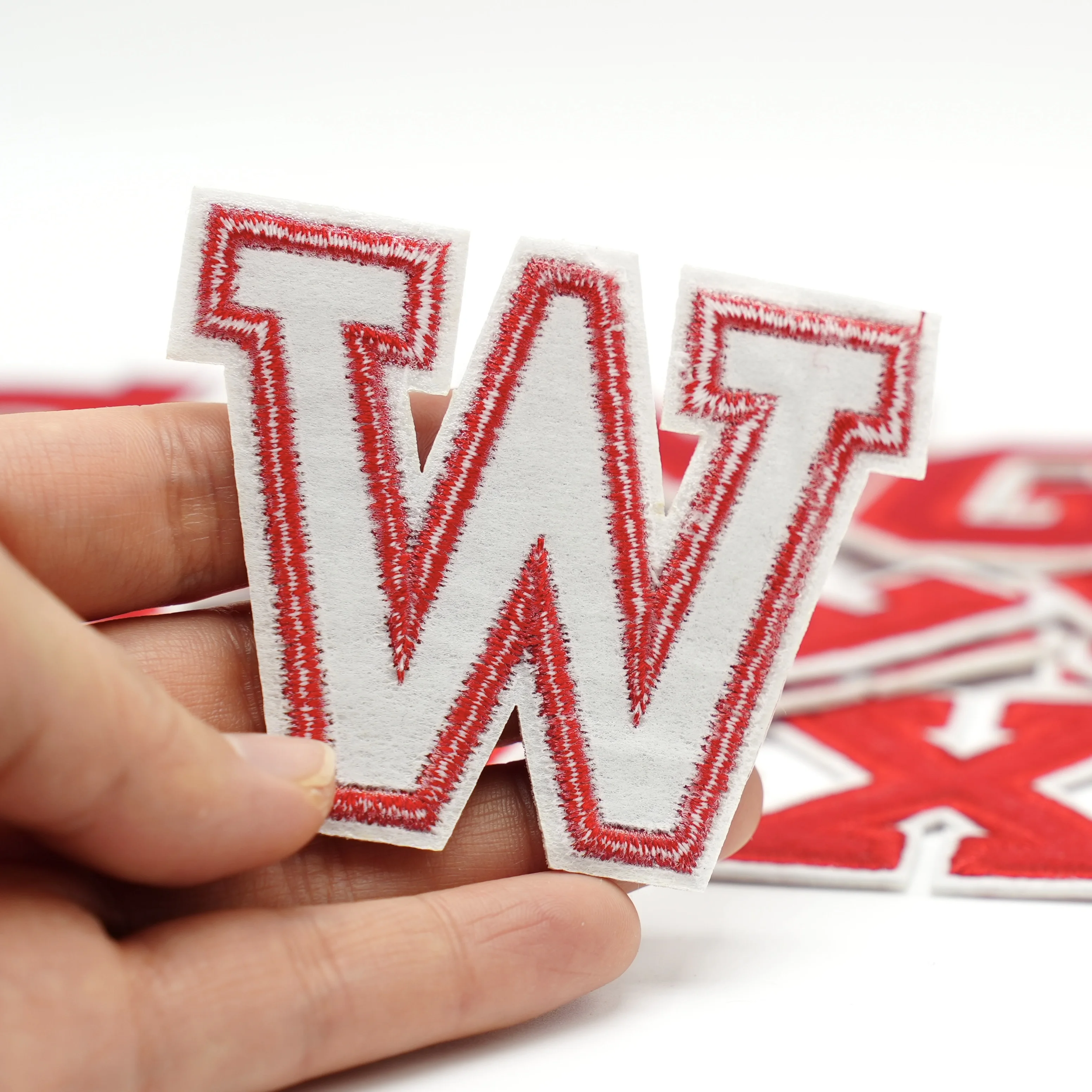 5.5CM Red Letter Patch Iron on Embroidered Patches Alphabet