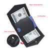 BISONDENIM Genuine Leather Short Wallets Card Holder Carbon Fiber Purses Money Clips Coin Mini Pocket Men Women Wallet 4