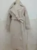 JXMYY French Lazy Style Warm Female Fresh Winter 2025 Classical Belt Retro Loose Women Woolen Coats Chic Casual Long Coat Long 6