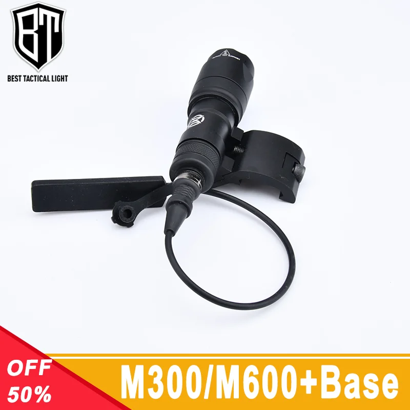 

WADSN M300 M600 M300A M600C Tactical Flashlight Weapon Scout Light Mount Base For 20mm Picatinny Rail Base Airsoft Accessory