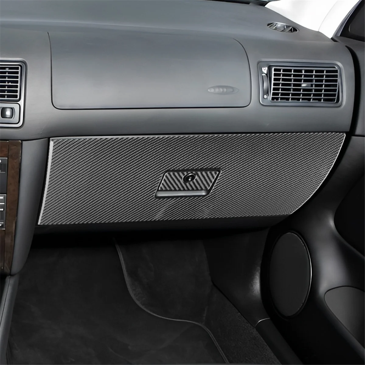 For Golf 4 MK4 1999-2004 LHD Soft Carbon Fiber Car Passenger Side Storage Glove Box Panel Cover Trim Accessories