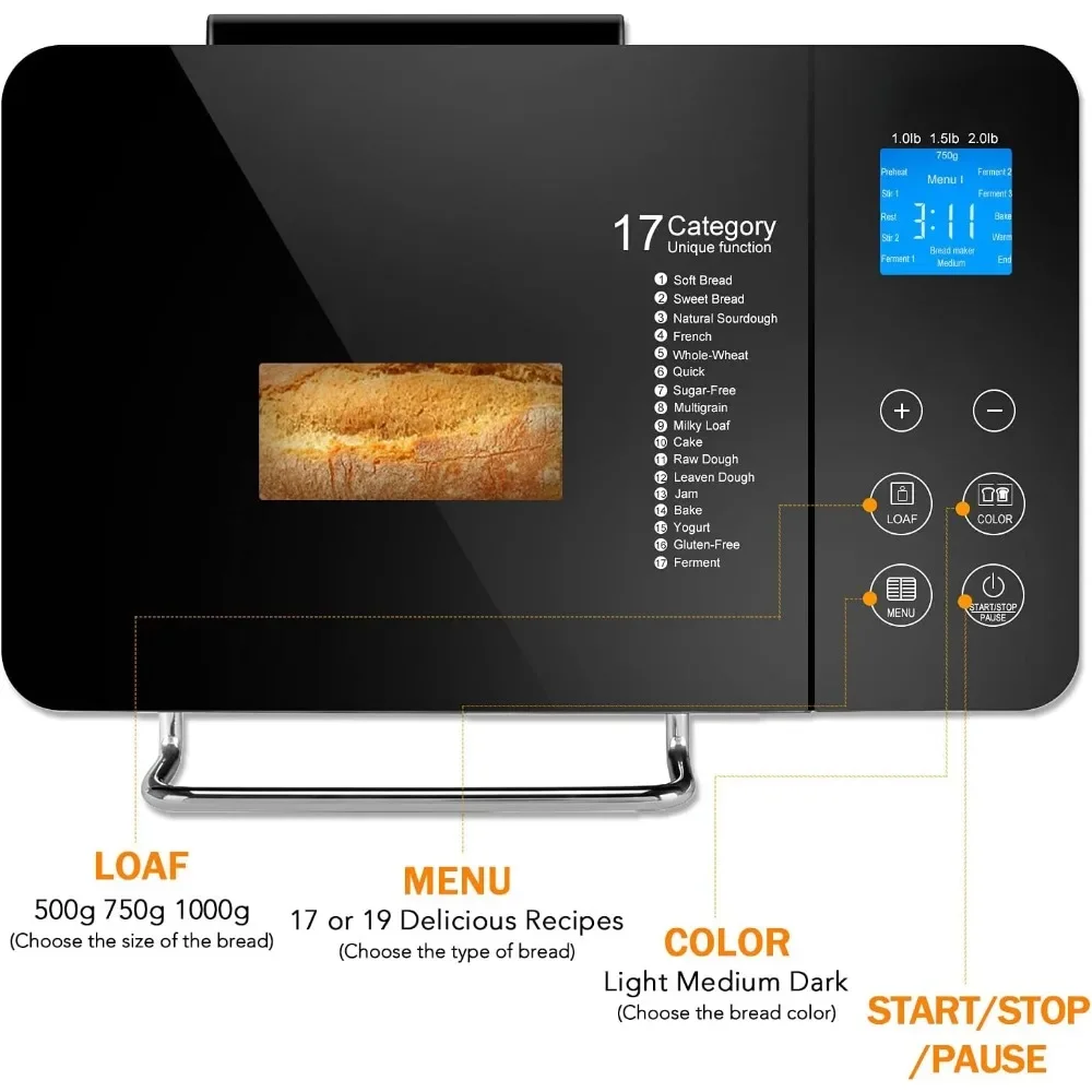 New Household Fully Automatic Intelligent Fruit Scattering and Noodle Machine, Small Breakfast Toast Machine, Bread Maker