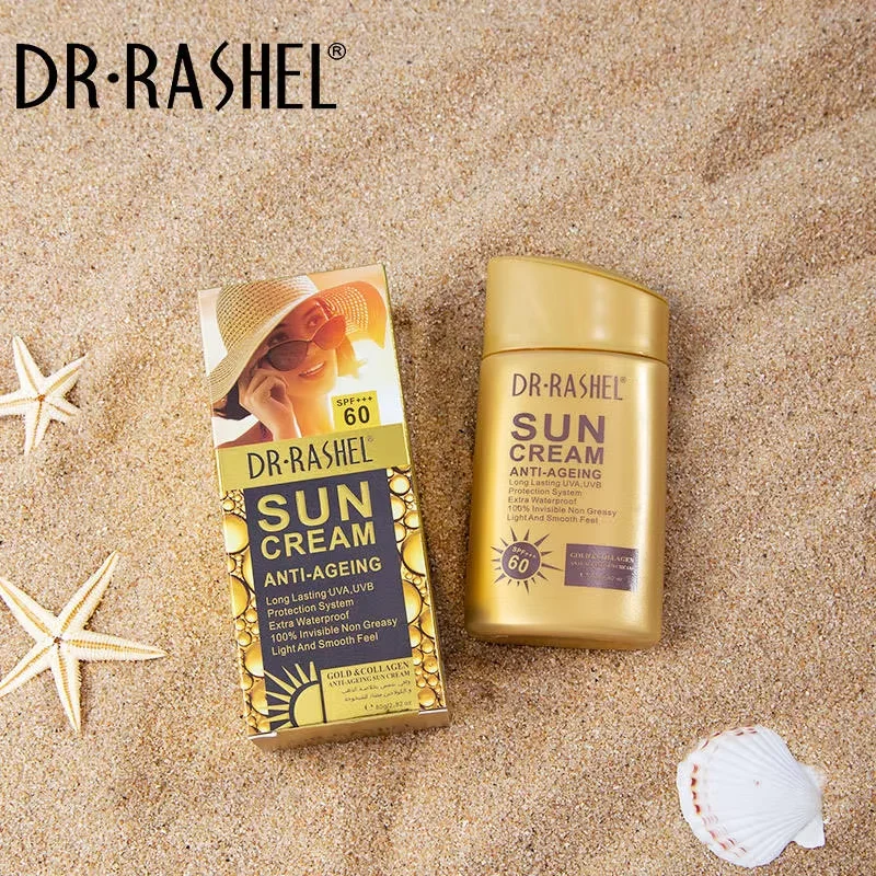 DR.RASHEL Sun Cream SPF 60 Anti-Aging Waterproof Gold Collagen Sun Block Cream