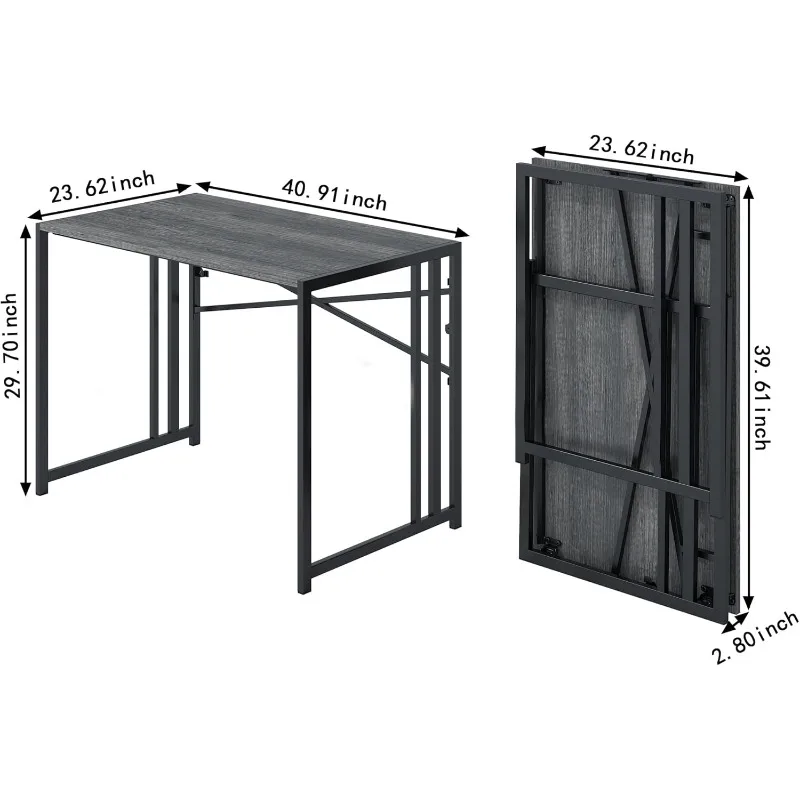 31 Inch Folding Small Computer Desk, Foldable Space-Saving Home Office Table, Simple Study Writing Gaming Workstation 2
