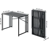 31 Inch Folding Small Computer Desk, Foldable Space-Saving Home Office Table, Simple Study Writing Gaming Workstation 2