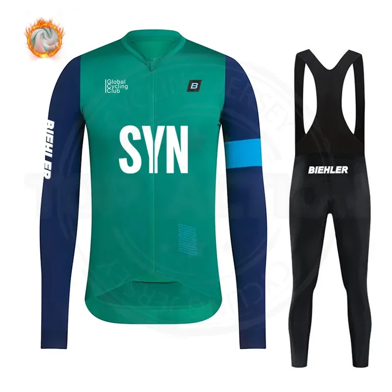 

SYN BIEHLER Winter Fleece Pro Cycling Jersey Set Mountian Bicycle Clothes Wear Ropa Ciclismo Racing Bike Clothing Cycling Set