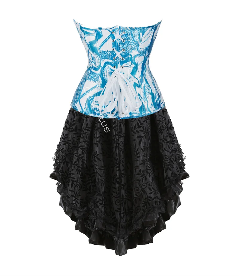 Corset Dress Tutu Skrits Set Outfit Plus Size Printing Zebra Leopard With Lace Gothic Costume Sexy Burlesque Ladies Basques Pink