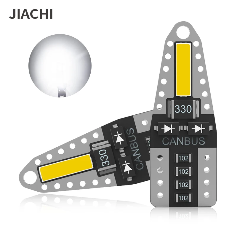 

JIACHI 100PCS Super Bright W5W 168 Canbus T10 For Car Auto Led Bulb Light 7020SMD 2Chip 194 501 License Plate Lamp White 12V