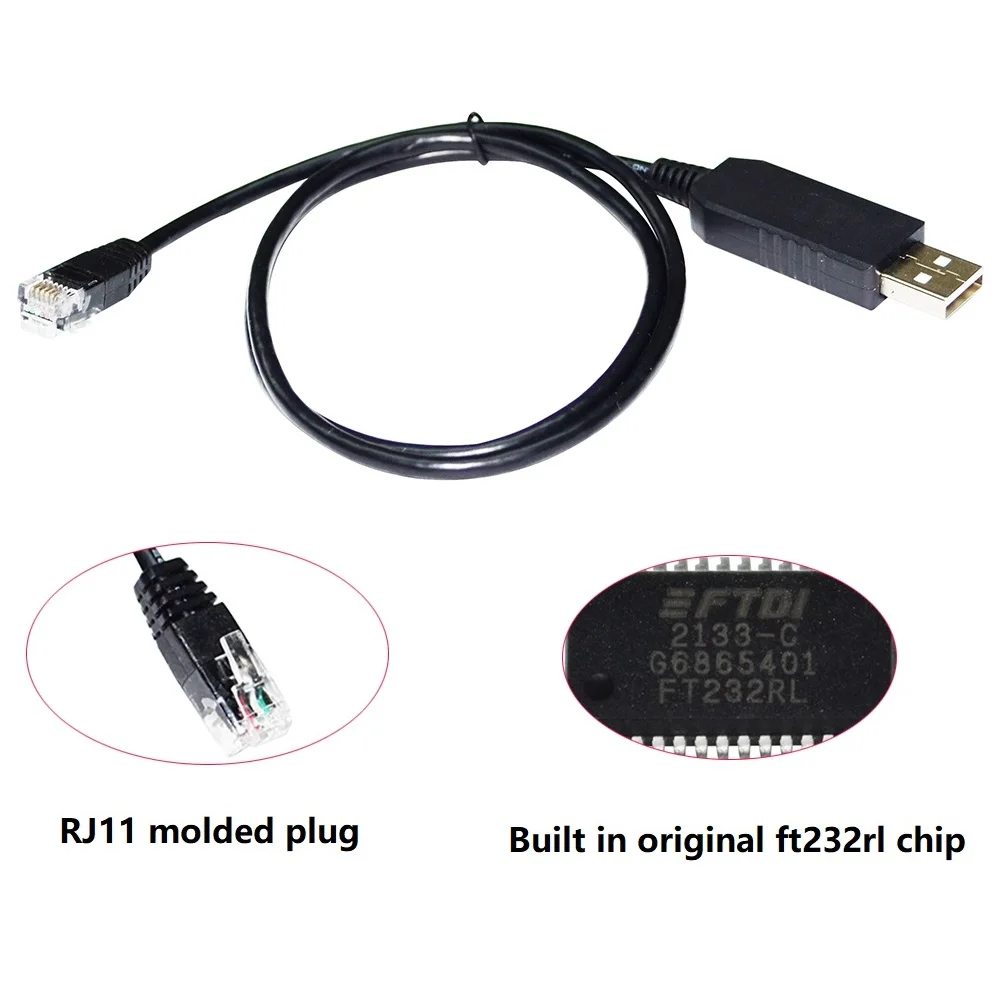 

FTDI FT232RL CHIP RS232 USB TO RJ11 RJ12 6P4C ADAPTER SERIAL COMMUNICATION CONSOLE CABLE FOR CTC PLC TO PC KABLE I/O 2880A 2880B