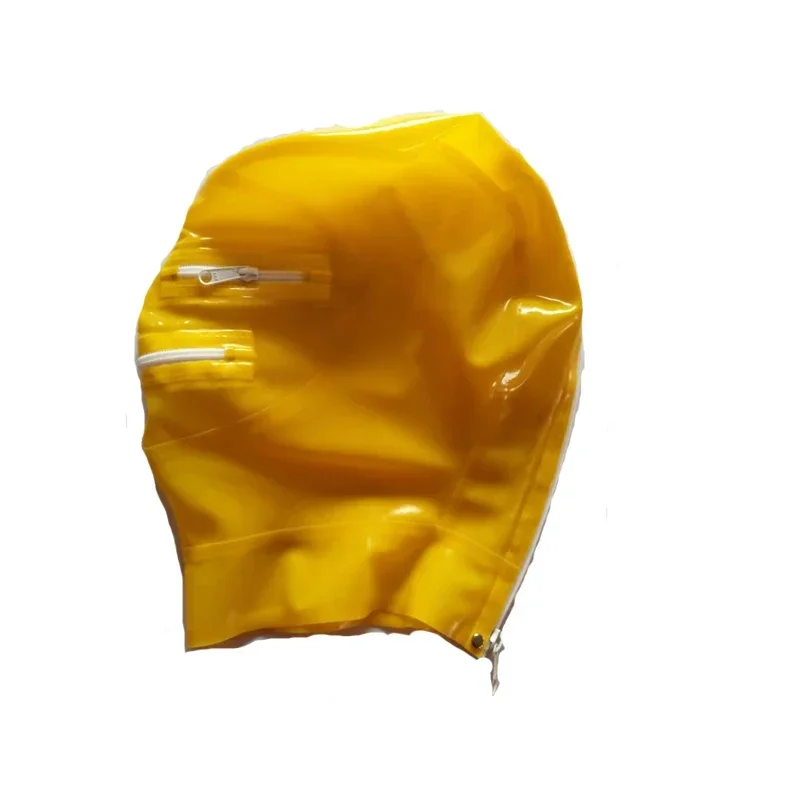 

Pure Latex Rubber Yellow and White Zipper 0.4mm Halloween Size XS-XXLHalloween