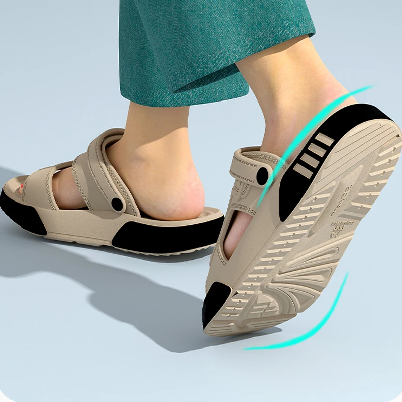 Men Slippers Summer EVA Soft-soled Platform Slides Sandals Indoor Outdoor Walking Beach Shoes Flip Flops Mens Home Shoes