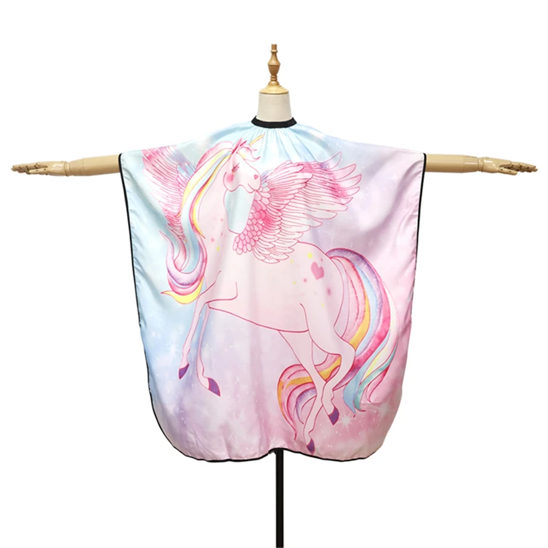Salon Children Haircut Apron Waterproof Cartoon Pattern Hairdressing Cloth Cape Professional Barbershop Styling Accessories 5