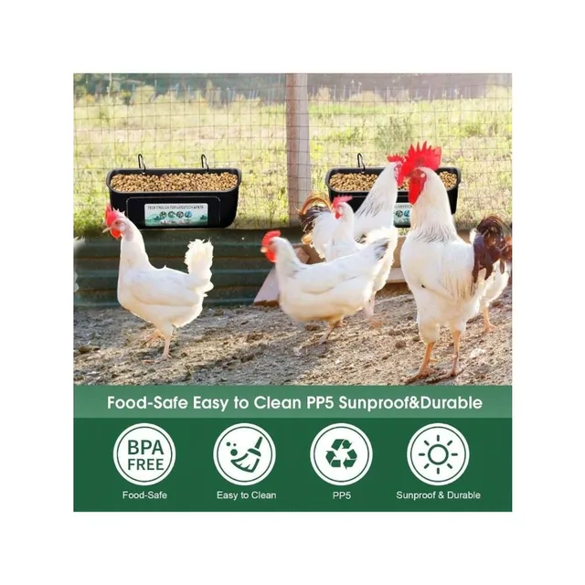 【New style】2 Pack Chicken Duck Feeder, Poultry Feeders And Waterers, Hanging Goat Feeder, Livestock Feeding Container, Feed Tro