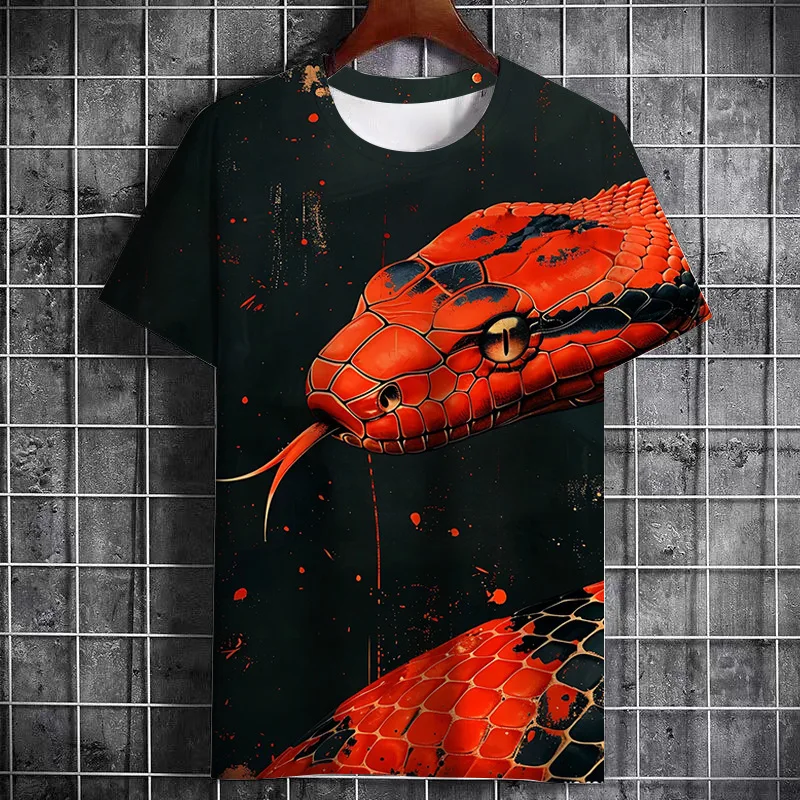 Snake Graphic 3D Print Short Sleeve T Shirt