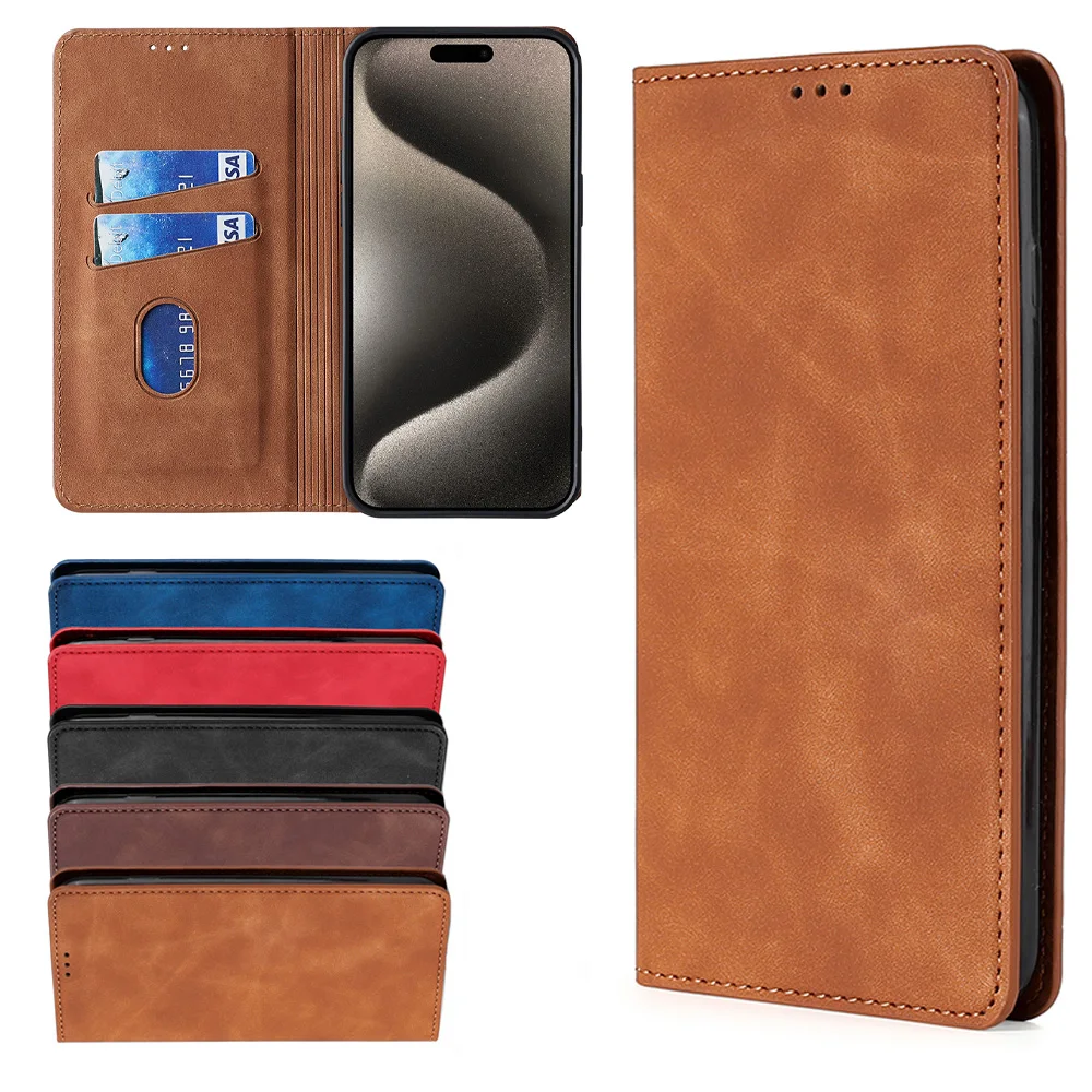Premium PU Leather Flip Magnetic Phone Case, Plus Pro 5G