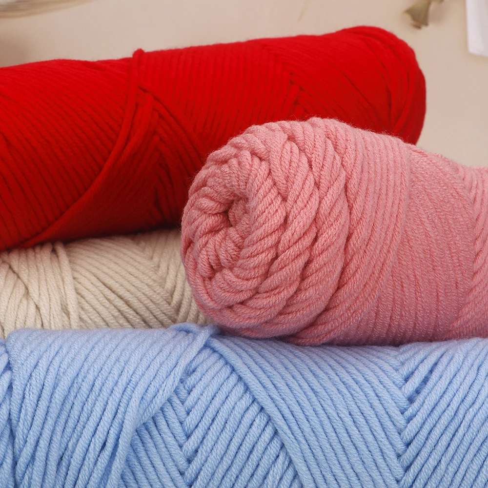 1Pcs Worsted Cotton Yarn - 8 Skeins, 100g/3.52oz, Crocheting/Knitting Medium Roving for Scarves, Hats, Sweaters,Gloves,Socks,etc 3