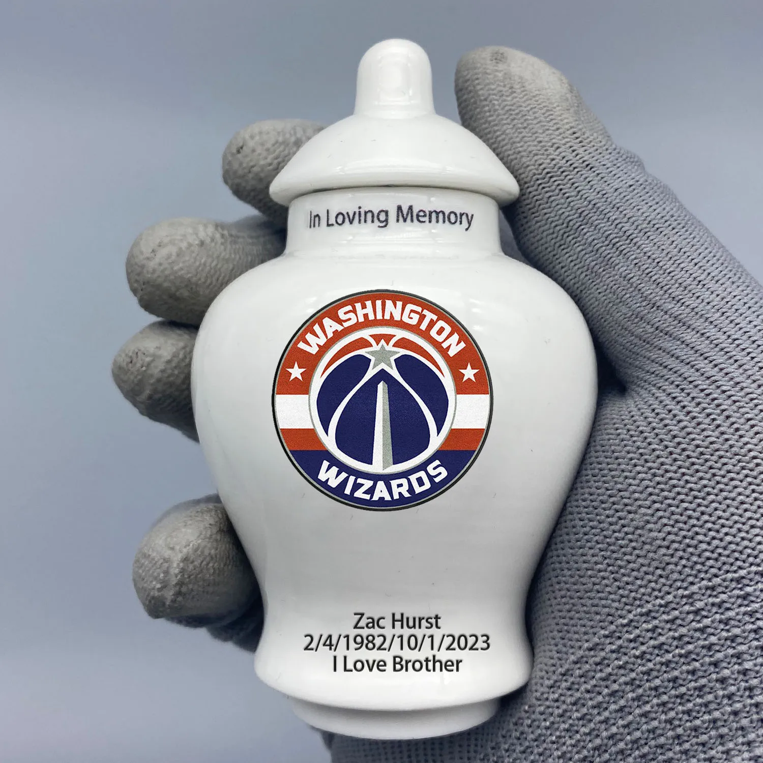 

Mini Urn for Washington Wizards-themed Logo Custom Urn.Send me the name/date you want to appear on the urn by Remarks Message