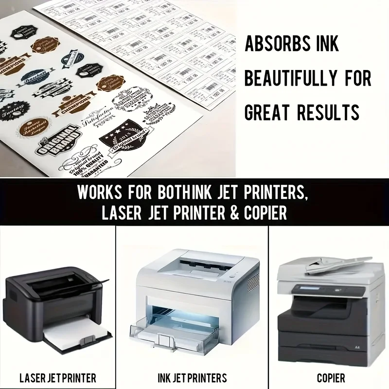 A4 자체 접착식 스티커 라벨, 강력한 접착력이 있는 전체 시트 인쇄 가능 갈색 크라프트지, 레이저/잉크젯 프린터용 쉽게 떼어낼 수 있음