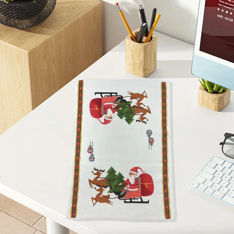 1PC 45*32CM Christmas Towel Soft Cotton Towels Merry Christmas Santa Claus Hand Towels Festive Atmosphere Bathroom Gifts 5