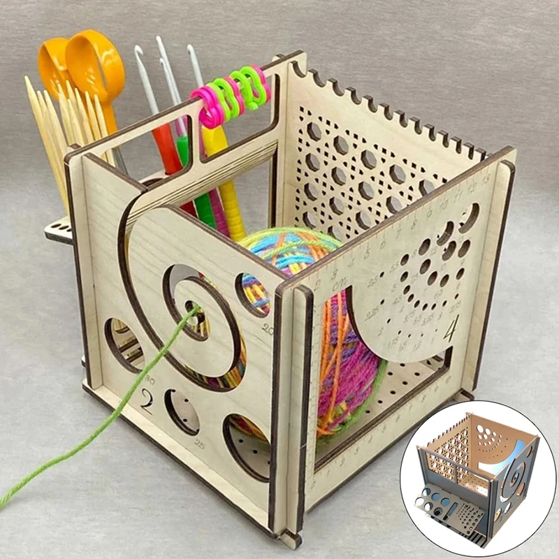 Creative Wooden Yarn Bowl Crochet Organizer Storage Holder DIY Yarn Dispenser Knitting Bowl For Knitting Crochet Skeins yarn holder knitting supplies