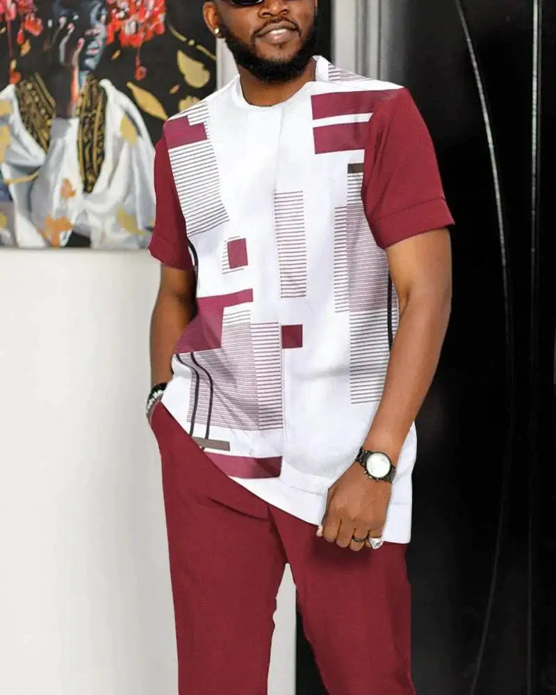Summer Sportwear Suit Short Sleeve T Shirt Long Pants Men 2 Piece Sets Tracksuit 3D printed Casual Trend Oversized Clothes
