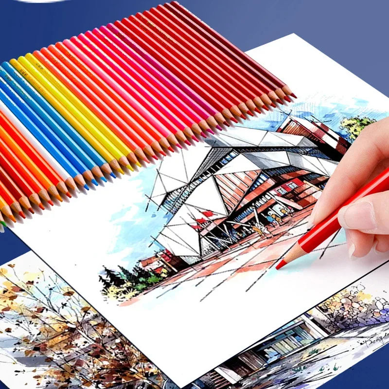 48/72/120/150/200 Professional Oil Color Pencil Set Watercolor Drawing  Colored - Wooden Colored Pencils - Aliexpress