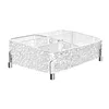 Glacier-print Desktop Makeup Organizer with Legs Clear Lipstick Split Vanity Storage PET Organizer Makeup Organizer Box 5