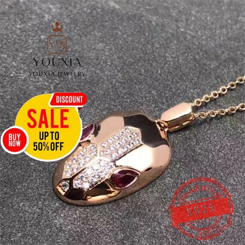 1:1 Hot selling European and American s925 Silver simple design party fashion Couple Necklace Luxury Jewelry necklace for women