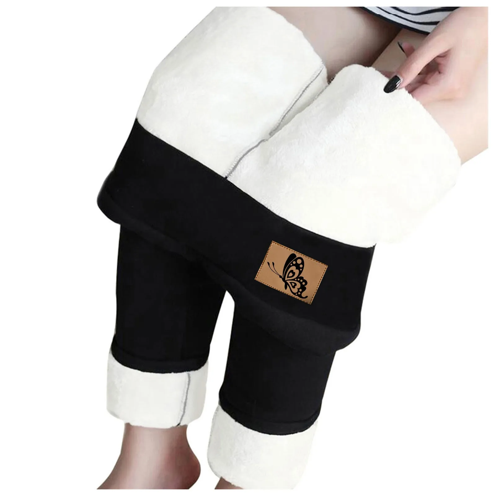 

Womens Winter Casual Solid Color Leggings Elastic High Waist Thermal Capris Workout Trousers Butt Lift Leggings for Women Shorts