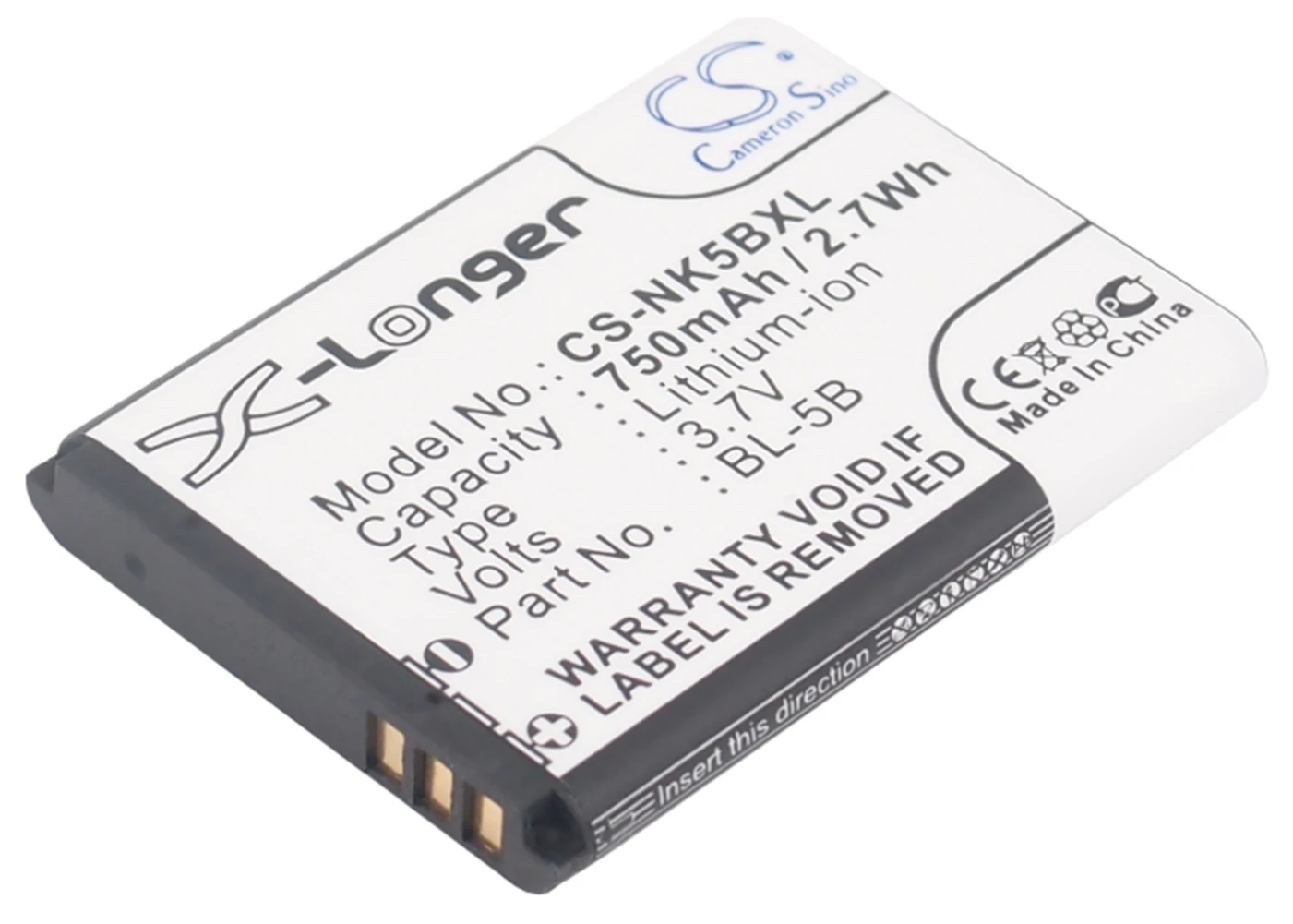 Аккумулятор Cameron Sino 750mA для Nokia 6080 6120 Classic 6121 classic 6122c 6124 7260 7360 N80 BL-5B | Электроника
