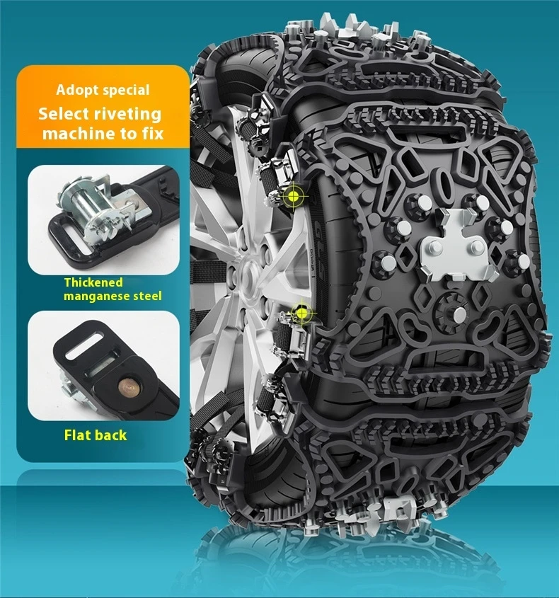 6pcs General type anti skid Automobile tire snow chains for vehicles running on ice in winter metal Anti skid Car Snow Chains