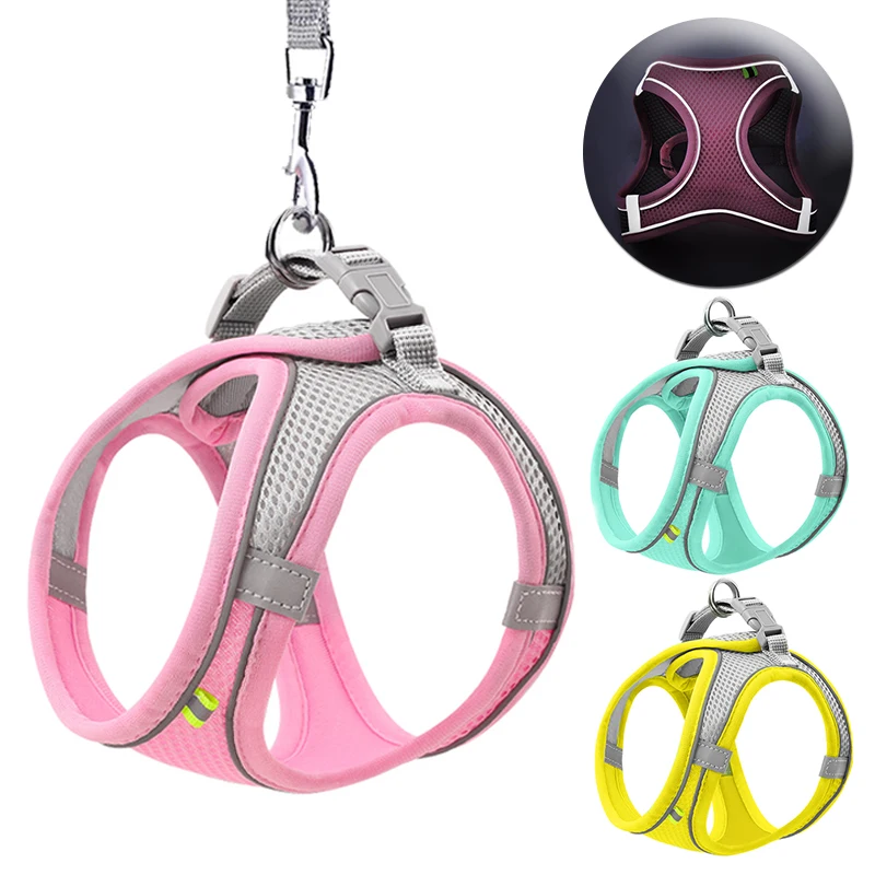 Small Dog Harness Cat Harness And Leash Set Reflective Pet Harnesses