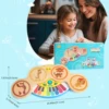 Wooden 2in1 Keyboard Piano Clapping Drum with Light & Music Cartoon Animals Music Toys Educational Toys for 12 months Baby Gifts 6