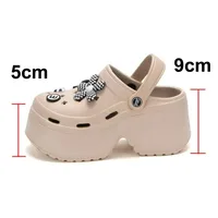 9cm Women Chunky Platform Sandals Summer Soft Thick Sole Diy Clogs Garden Shoes Woman Closed Toe Non-Slip Beach Slides Sandals - Image 6