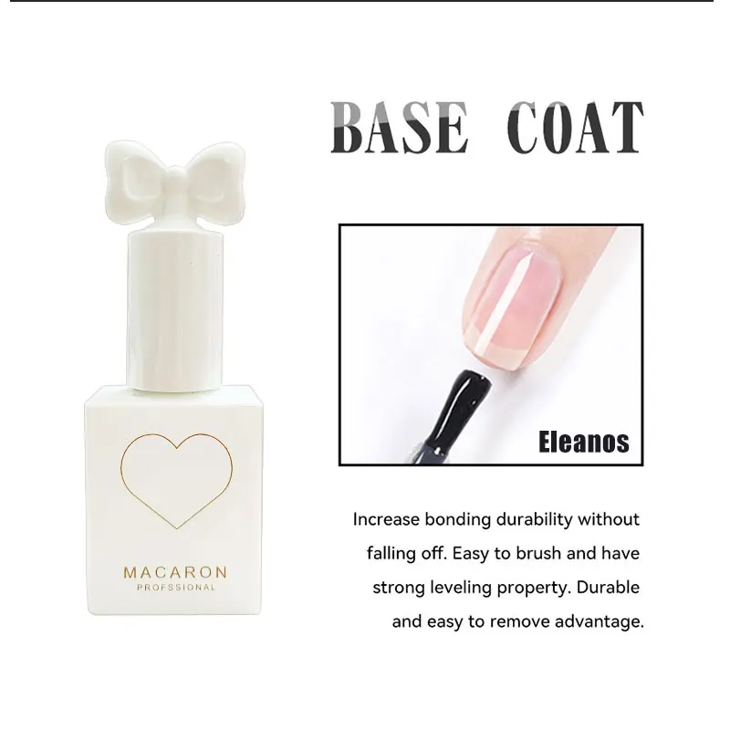 Eleanos 15ML Base No Wipe Top Coat UV Gel Colorful Gel Nail Polish Semi Permanent Soak Off UV LED Nail Art Manicure Nail Varnish 2