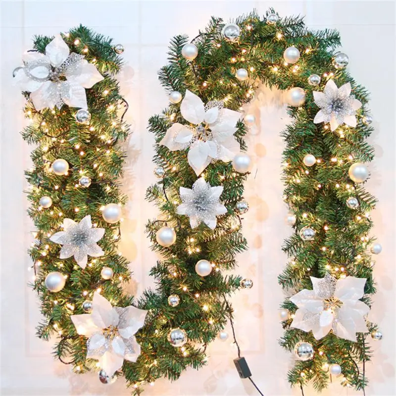 

Luxury Christmas Decorations Garland Simulation Rattan With Lights Xmas Home Party Christmas Tree Decorations