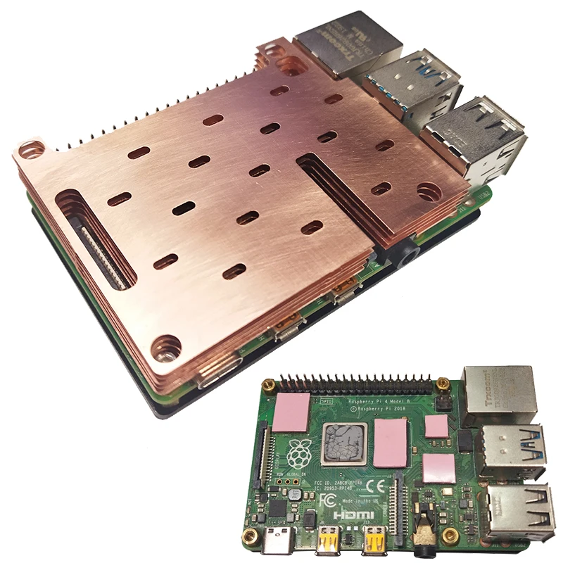 Raspberry-Pi-4-Pure-Copper-Sheets-Heatsink-Protective-Case-Passive ...