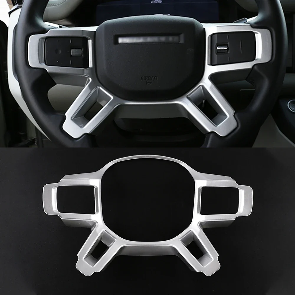 

Car Steering Wheel Decorative For Land Rover Defender 90 110 2020-2024 ABS Carbon Fiber Interior Sticker Car Accessory covers