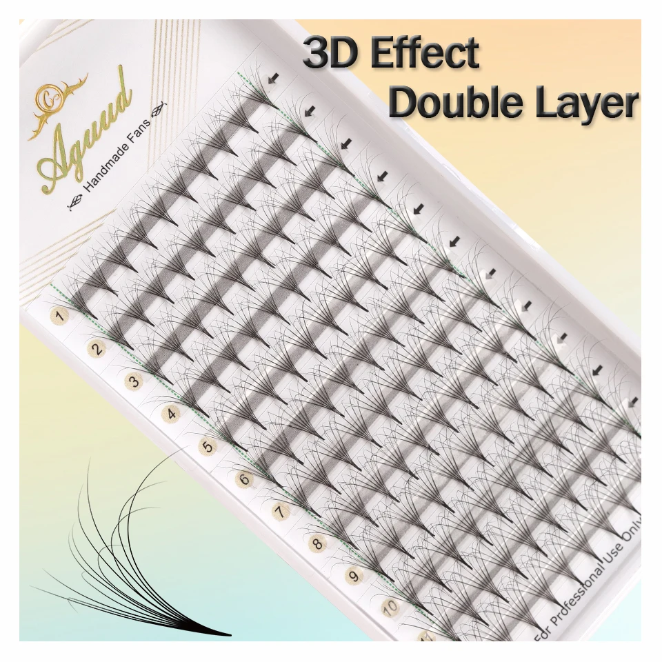 

New 3D Stereo Effect Double Layers Pointy Base Premade Volume Fans Lash Russian Volume Lash Extension Makeup Double Sided Cilios