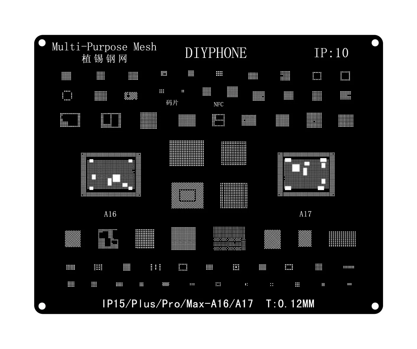 

WL IC Chip BGA Reballing Stencil for iPhone 11 12 13 14 XS MAX XR 8p 7 6s 6 High Quality CPU NAND Flash Tin Planting Steel Mesh